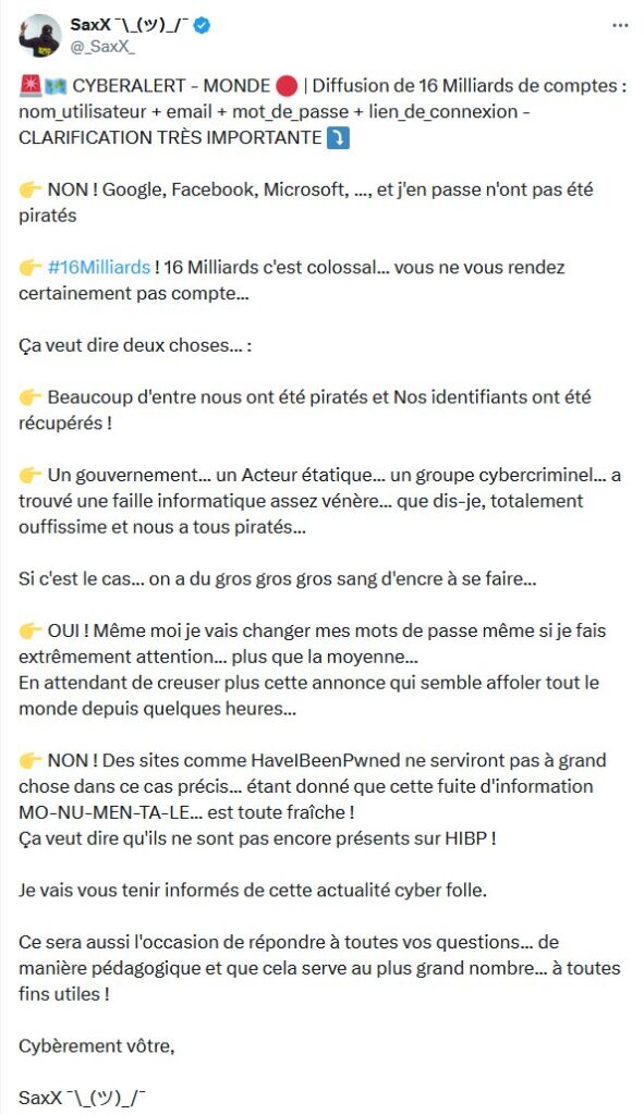 Une gigantesque fuite de données : 16 milliards d’identifiants volés sur Internet