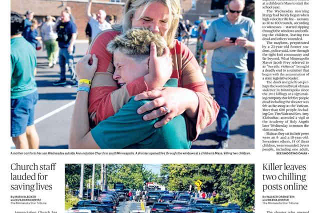 Un tueur transgenre perpètre un massacre sanglant dans une église catholique de Minneapolis